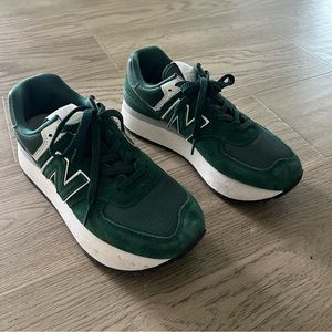 New Balance 574+ Platform Sneaker, Emerald Green, US8.5